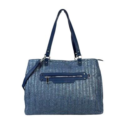 Large Synthetic Shopper Bag with Front Pocket. Sales