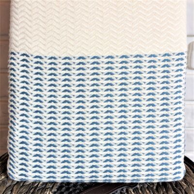 Handgewebte Decke "Pamukkale" - dunkelblau