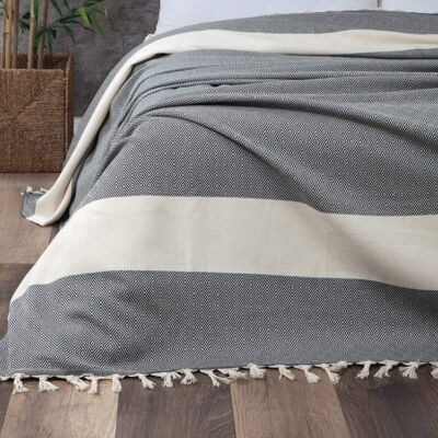 Hand-woven blanket "Samsun" - blue