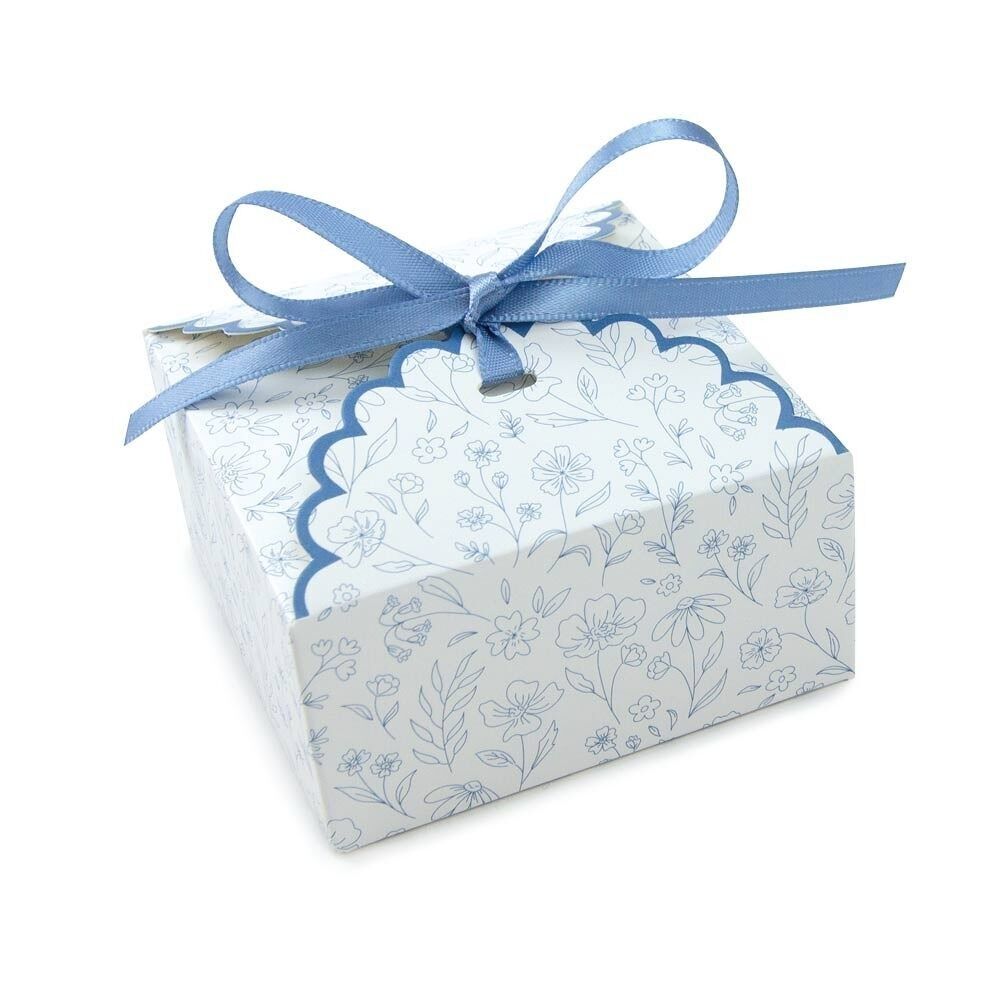 KLEINE BLAUE BLUMEN-JAKOBSMUSCHEL-BOXEN X 8