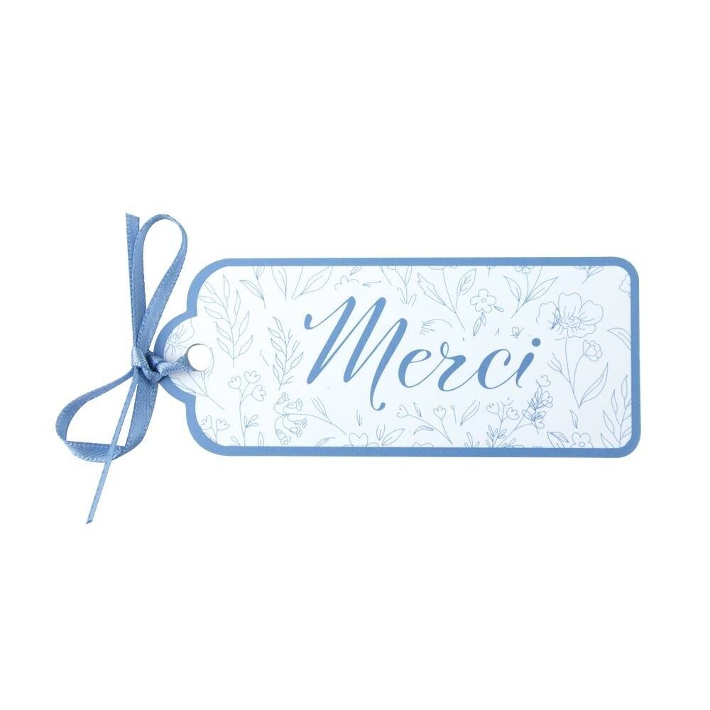 10 blaue Blumen-Geschenkanhänger