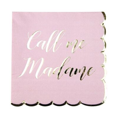 SCALLOPED NAPKINS 33X33CM "CALL ME MADAME" X 16