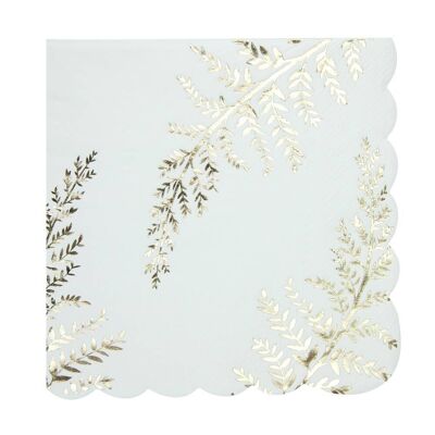 SCALLOPED NAPKINS 33X33CM FOUR WHITE X 16