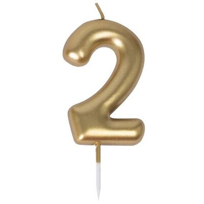 GOLD NUMBER 2 CANDLE