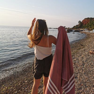 Turkish towel "Kuşadasi" - wine red