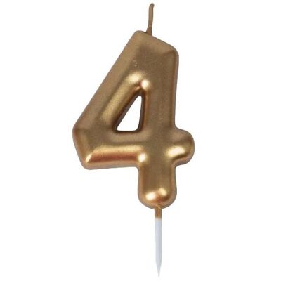 GOLD NUMBER 4 CANDLE