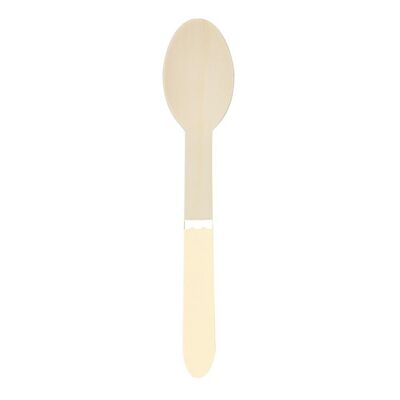 Small wooden spoons in pastel yellow x 8