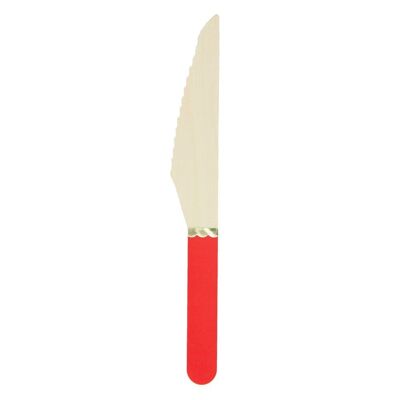 SMALL REDWOOD AND GOLD KNIVES X 8