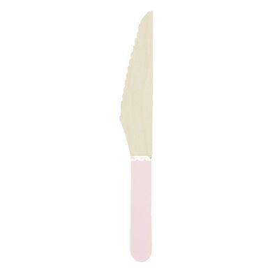 SMALL PASTEL PINK WOODEN KNIVES X 8