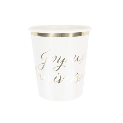200ML HAPPY BIRTHDAY GOLD CUPS X 8
