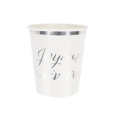 200ML HAPPY BIRTHDAY SILVER CUPS X 8