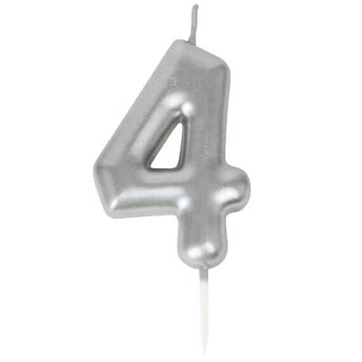 SILVER NUMBER 4 CANDLE