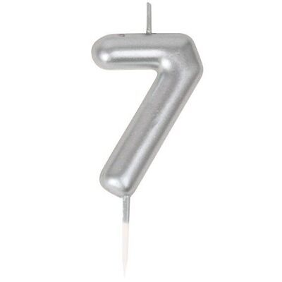 SILVER NUMBER 7 CANDLE