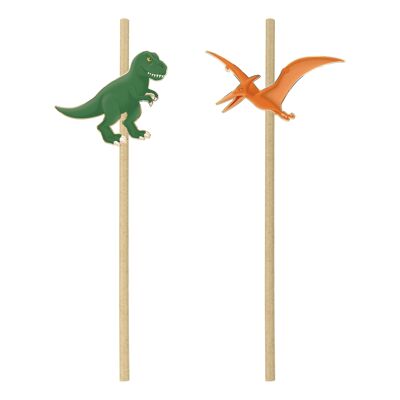 SET OF 10 DINO STRAWS