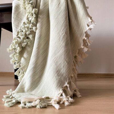 Hand-woven blanket "Şirince" - green