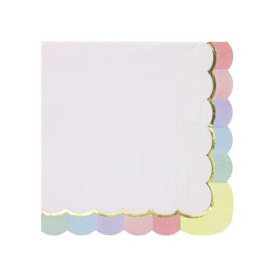 SCALLOPED NAPKINS 33X33CM PASTEL PINK X 16