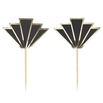 GOLD PARTY COCKTAIL PICKS X 10PCS