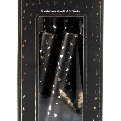 COFANETTO DI 5 CERBOTTE + 50 PALLINE DA FESTA ORO