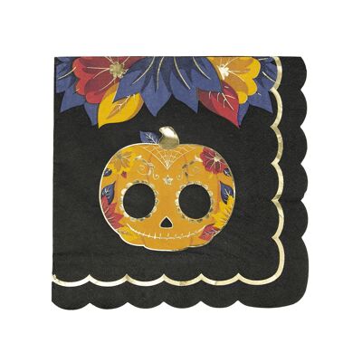 SCALLOPED NAPKINS 33X33CM DIA DE LOS DEUTOS AND GOLD X 16