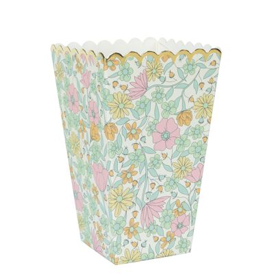 SHABBY AND GOLD POPCORN BOXES X 8