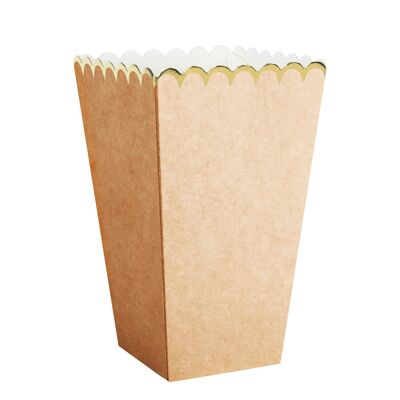 KRAFT AND GOLD POPCORN BOXES X 8