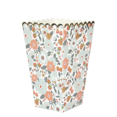 FLOWER AND GOLD POPCORN BOXES X 8