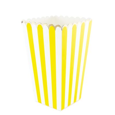YELLOW, WHITE AND GOLD POPCORN BOXES X 8