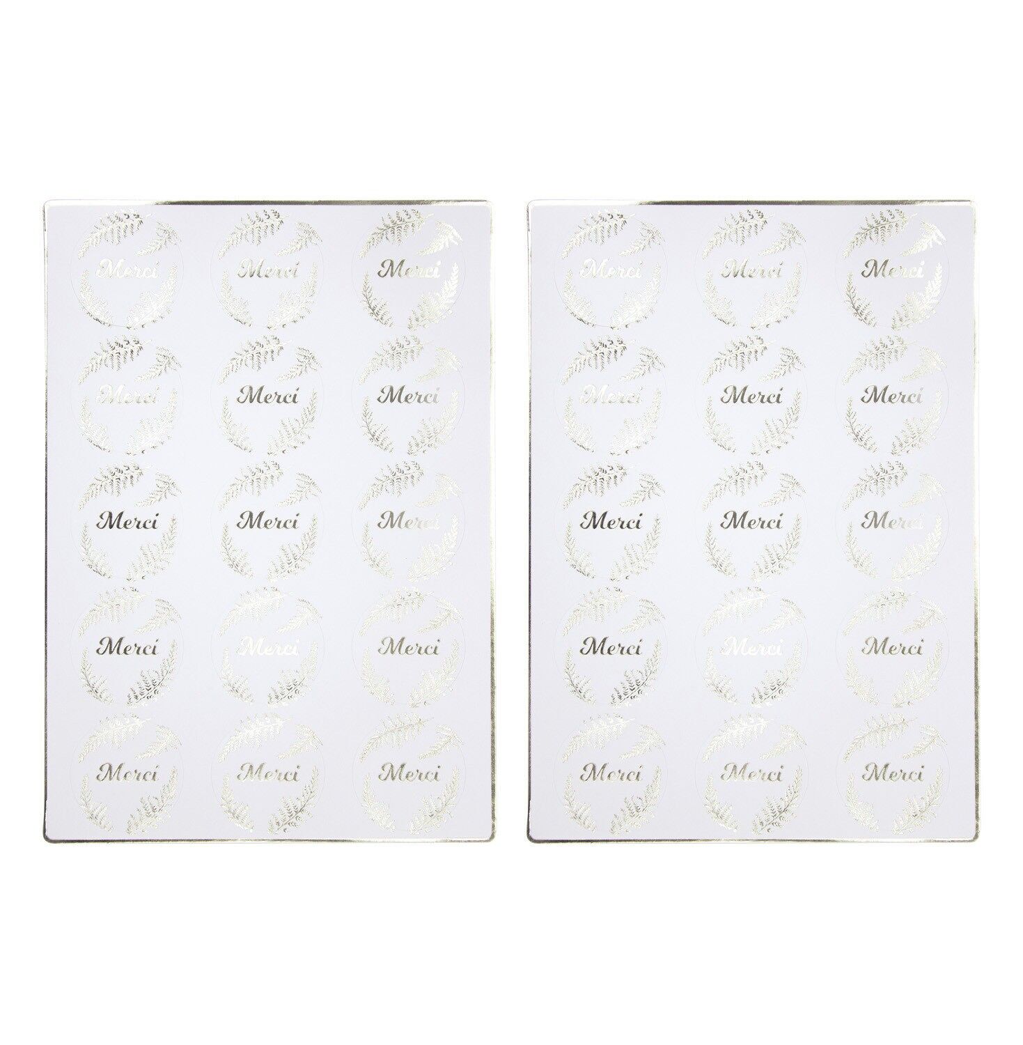 WHITE AND GOLD THANK YOU STICKERS X 30PCS