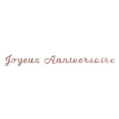 GHIRLANDA DI LETTERE DI BUON COMPLEANNO IN ORO ROSA