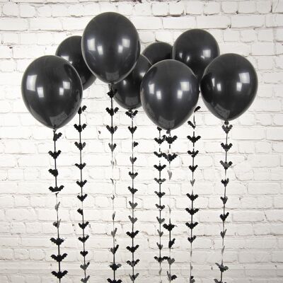 PALLONCINI NERI A CODA DI PIPISTRELLO x 8