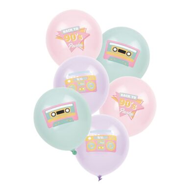 90'S PARTY BALLOONS X 6