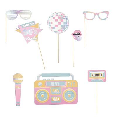 90'S PARTY PHOTOBOOTH 8PCS