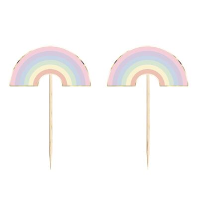 PASTEL RAINBOW COCKTAIL PICKS X 10
