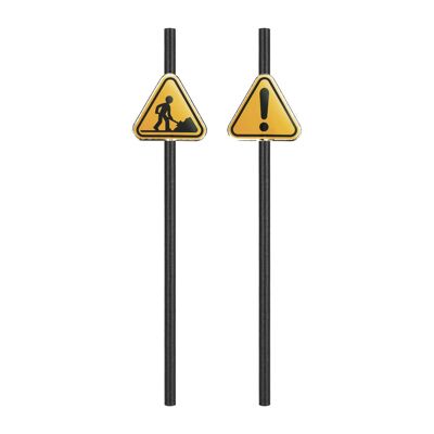 SET OF 10 CONSTRUCTION STRAWS