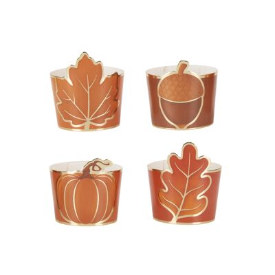 SET OF 8 AUTUMN GLASS DECORATIONS