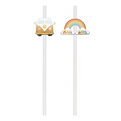 SET OF 10 HIPPY PARTY STRAWS