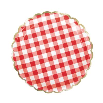 SCALLOPED PLATES 23CM GUINGUETTE AND GOLD X 8