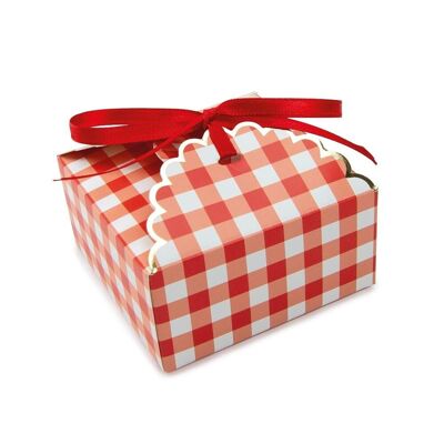 SMALL VICHY GUINGUETTE SCALLOP BOXES X 8