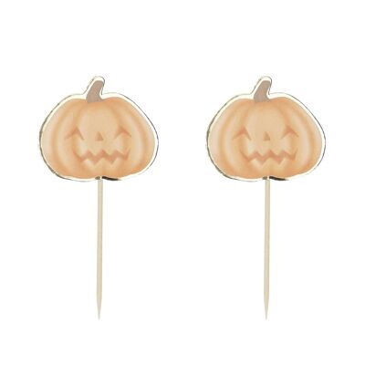 PASTEL PUMPKIN COCKTAIL PICKS X 10