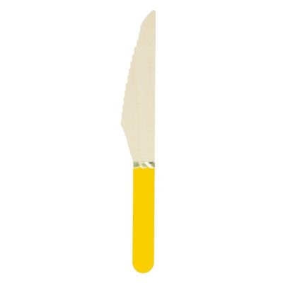 SMALL YELLOW CURRY AND GOLD WOODEN KNIVES X 8