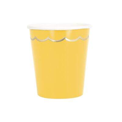 200ML SCALLOPED CUPS CURRY YELLOW AND GOLD X 8