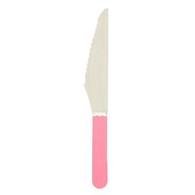 SMALL NEON PINK WOODEN KNIVES X 8