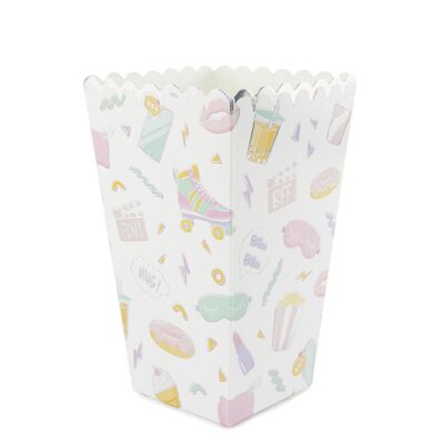 8 x IRIDESCENT PAJAMA PARTY POPCORN BOXES