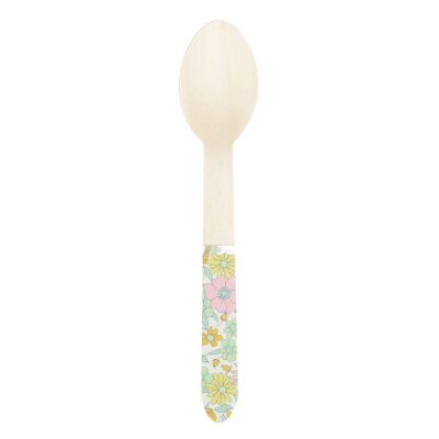 8 CUCHARAS PEQUEÑAS DE MADERA DE ESTILO SHABBY