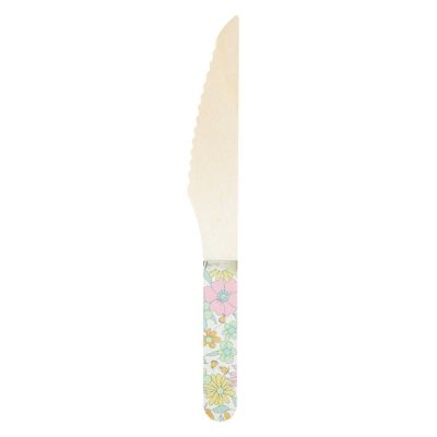 CUCHILLOS PEQUEÑOS DE MADERA DE ESTILO SHABBY X 8