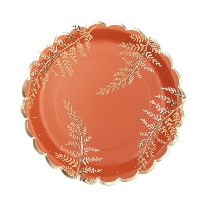 PLATOS FESTOPEADOS 23CM HELECHO TERRACOTA X 8