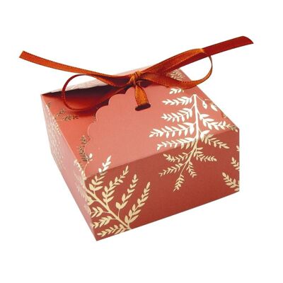 SMALL TERRACOTTA FERN SCALLOP BOXES X 8