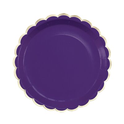 PIATTI SMERLATI VIOLA E ORO DA 23 CM X 8