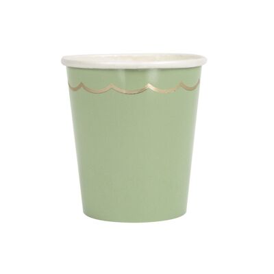 TAZZE SMERLATE 200ML VERDE SALVIA E ORO X 8