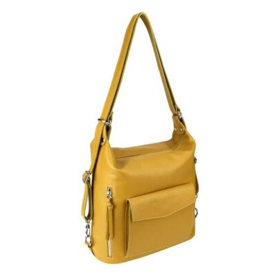 Mochila de Piel Auténtica Convertible en Bolso de Hombro B2B
